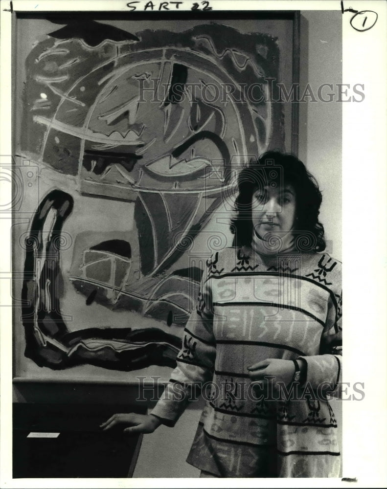 1989 Press Photo Carol Schoffman&#39;s artwork at Scheele Gallery Art Works - Historic Images