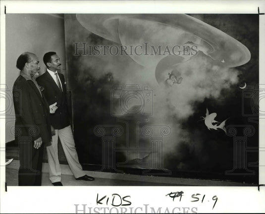 1989 Press Photo Walter Rogers, Jr., noted muralist - Historic Images
