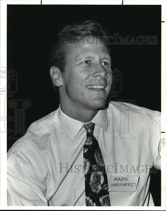 1991 Press Photo Marketing Manager, Mark Shepherd of the Invacare Corporation-Historic Images