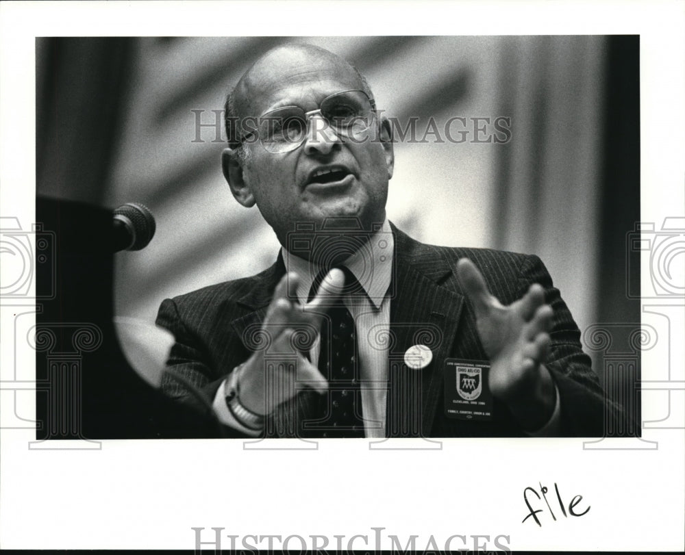 1986 Press Photo Jack Sheinkman of the Amalgamated Clothing worker Union - Historic Images