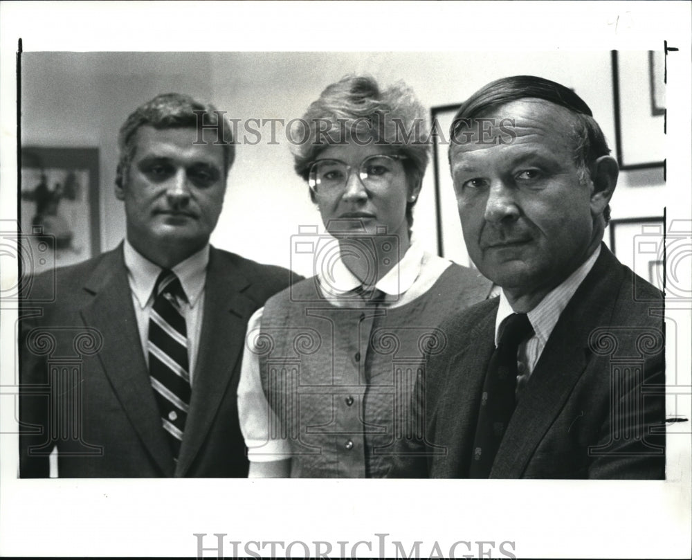 1987 Press Photo RTA Board members, Mayor Anthony Sinagra, Wilt and J. Schiller - Historic Images