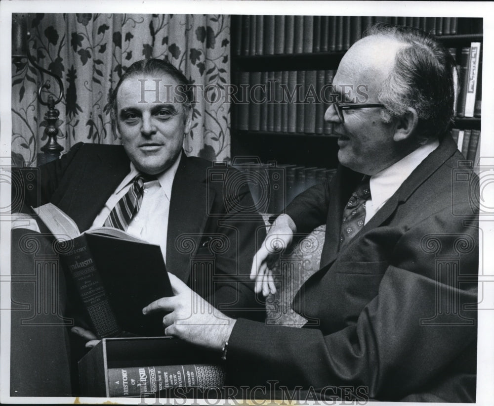 1974, Rabbi Daniel J Silver &amp; Dr Bernard Martin, co-authors Jewish bk - Historic Images