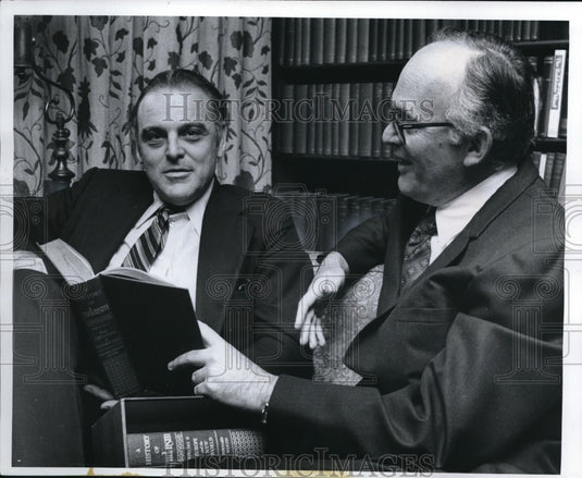 1974, Rabbi Daniel J Silver & Dr Bernard Martin, co-authors Jewish bk - Historic Images