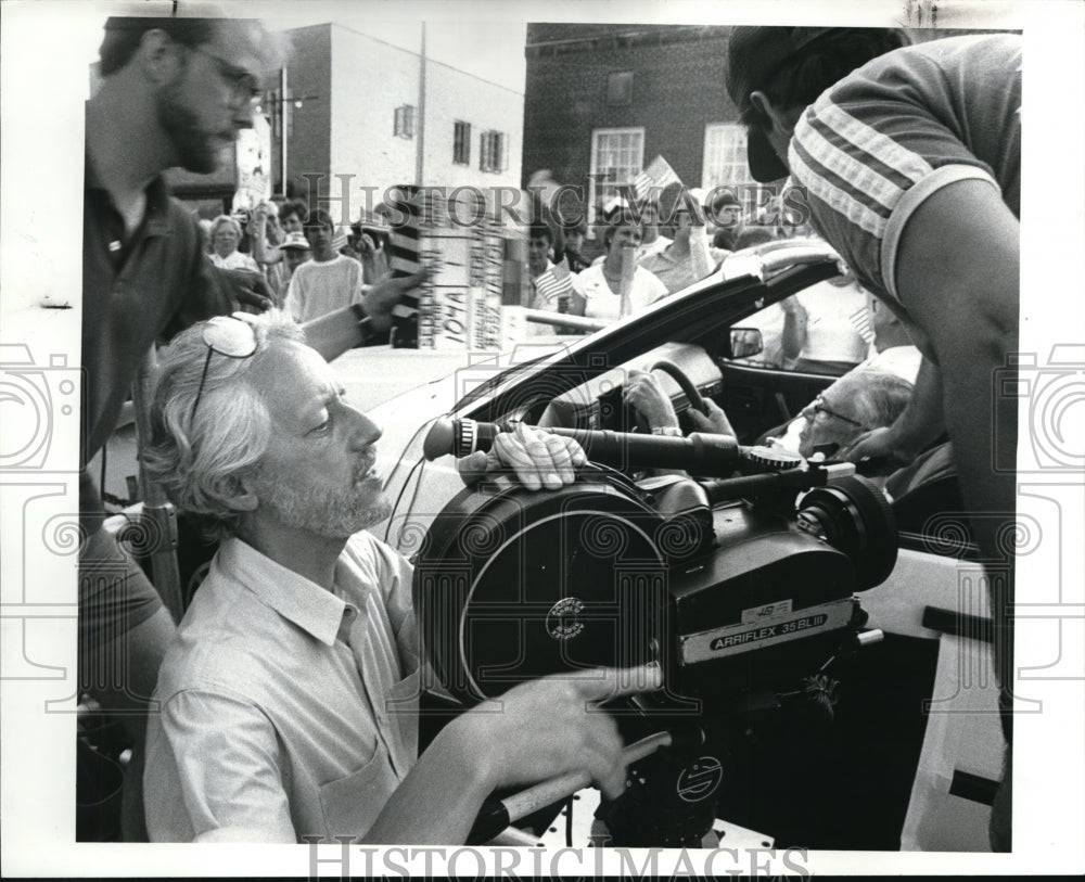 1986 Press Photo Director Joe Sedelmaier &amp; David Moravec shooting Valvoline com - Historic Images