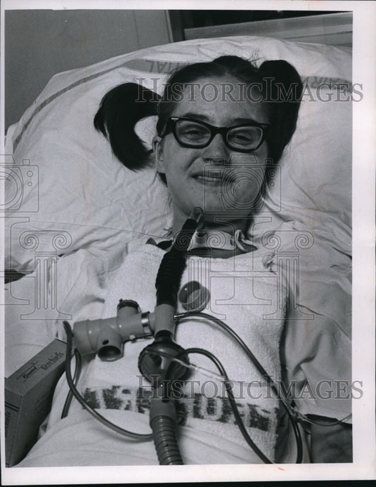 1966 Martha Sherman celebrates her 17th birthday in the ICU - Historic Images