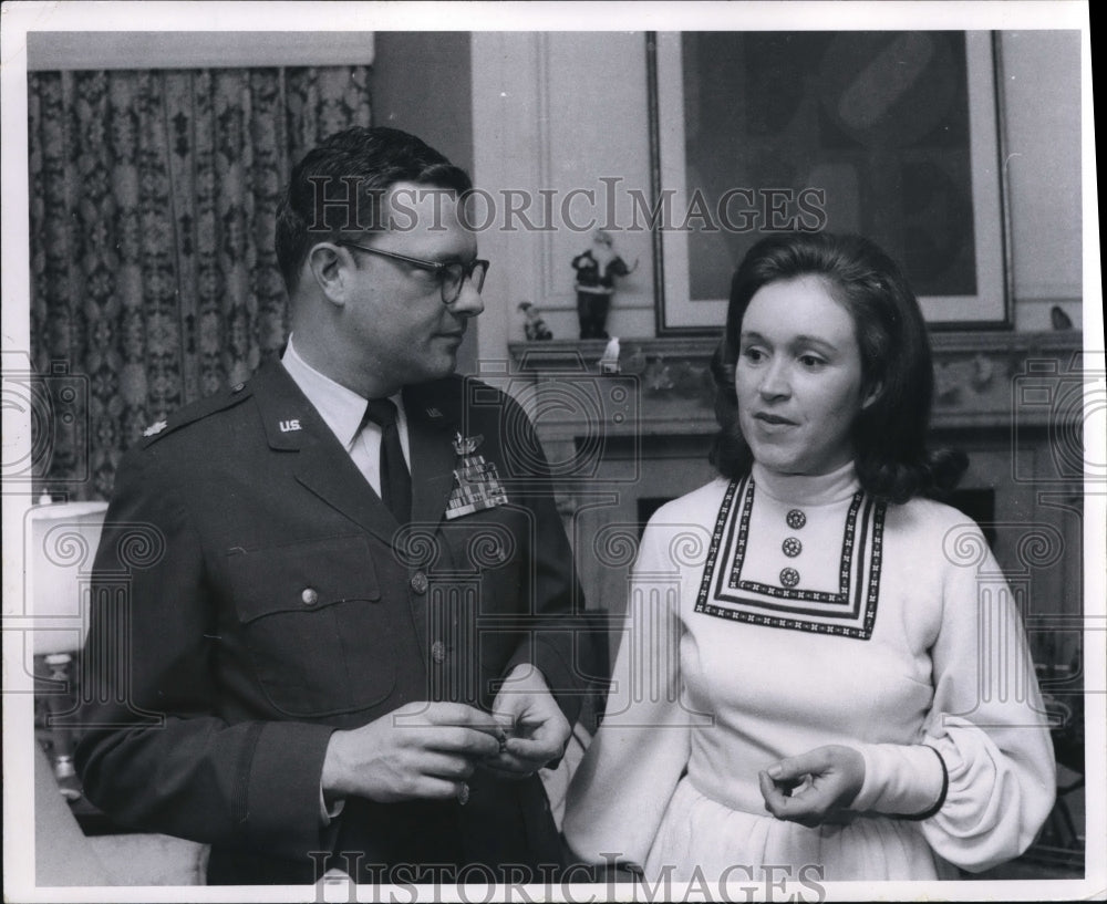 1970, Major and Mrs. Zinerie Luce Smith at the party - Historic Images