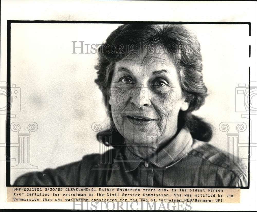 1985 Press Photo Esther Snyder - Historic Images