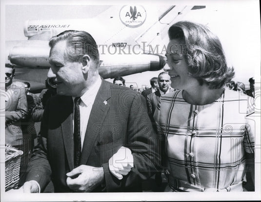 1968 Press Photo Governor and Mrs Nelson Rockefeller campaign visit to Cleveland - Historic Images