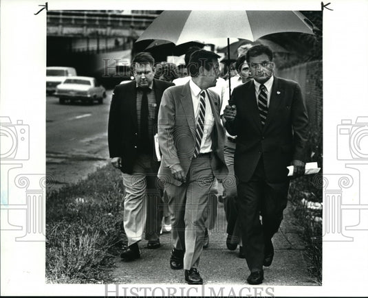 1986 Press Photo Mayor's George Voinovich and Anthony Sinagra - Historic Images