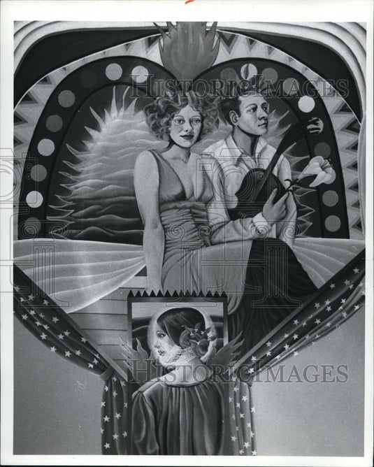 1972 Press Photo Audrey Skuotas' Angel series in the Women's City Club - Historic Images