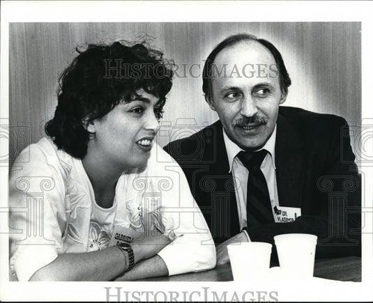 1990 Press Photo Gabriella Rajnai & Dr Valdimir Stolin, Russian Businessmen - Historic Images