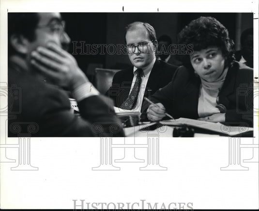 1991 Press Photo City Council finance chairman, James Rokakis; Stephen Strnisha - Historic Images