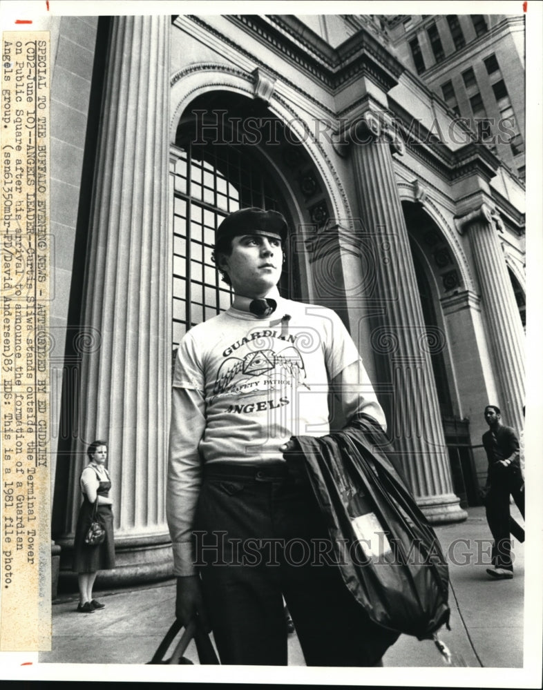 1981 Press Photo Curtis Sliwa Announces Formation of guardian Angels Group - Historic Images