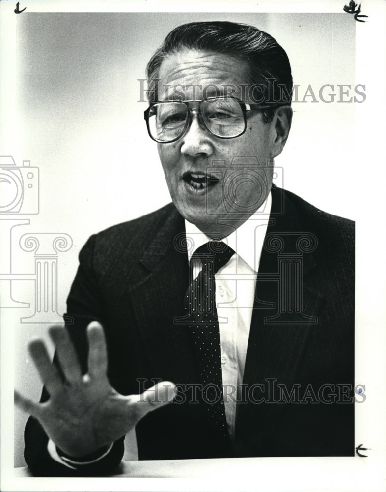 1986 Press Photo Henry Tanaka, Pres Japanese-American Citizens League - Historic Images