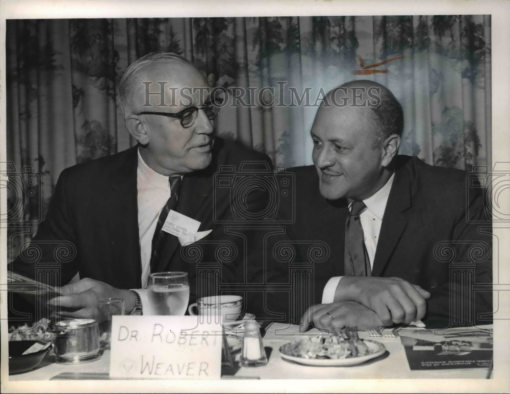 1963 Press Photo Dr. Robert C Weaver with James Lister in Housing for Senior- Historic Images