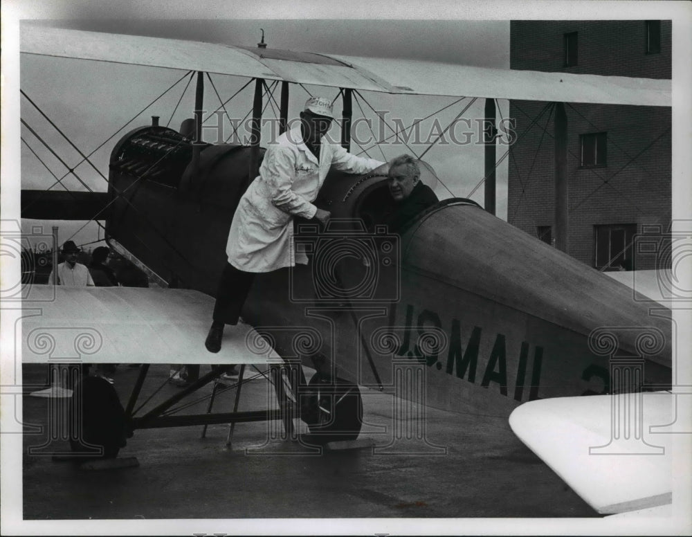 1966, John O Lunsford &amp; Bill Hackkorth at airmail service anniversary - Historic Images