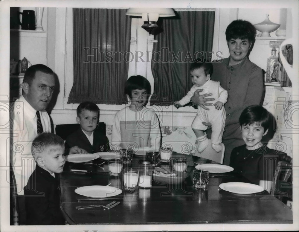 1968, Richard Walsh of Rocky River School Board with Family - Historic Images