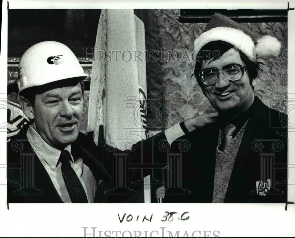 1989 Press Photo Mayor George Voinovich, during what may have been his last - Historic Images