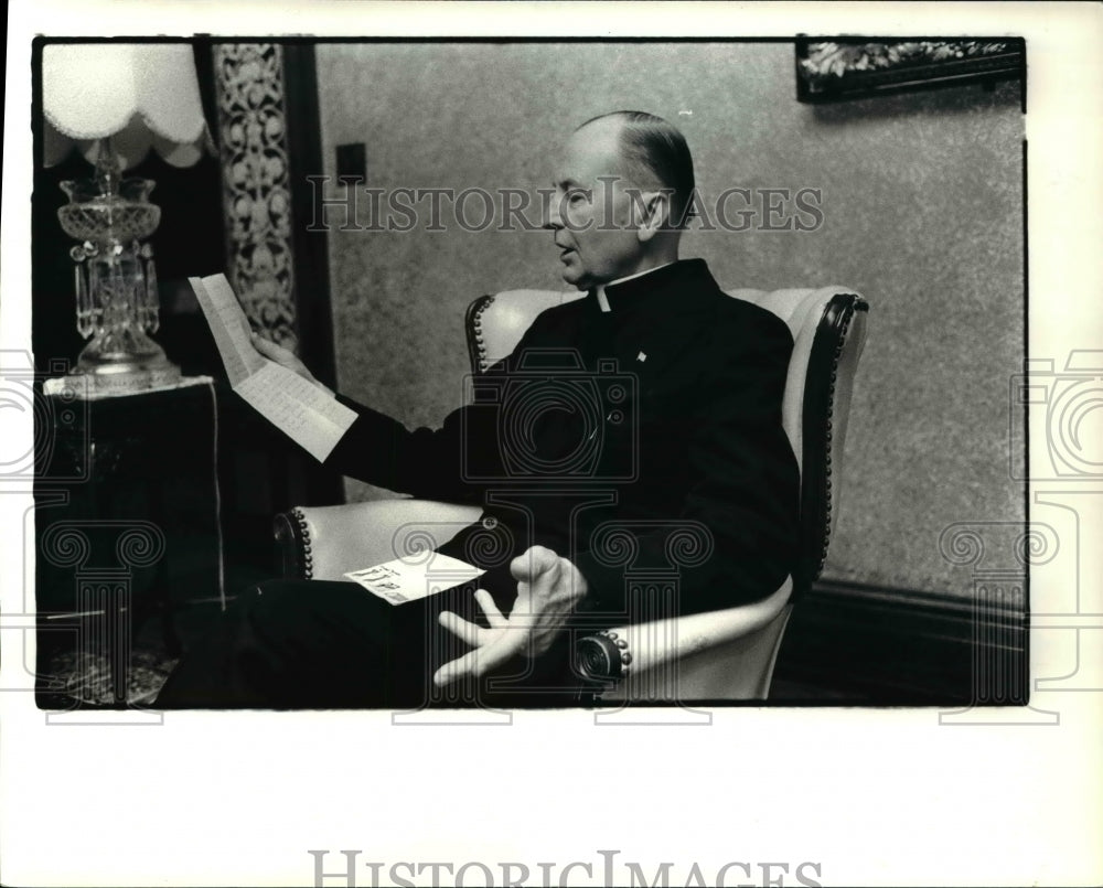 1982 Press Photo St Casimir parish priest Father Canon Leo Telesz-Historic Images