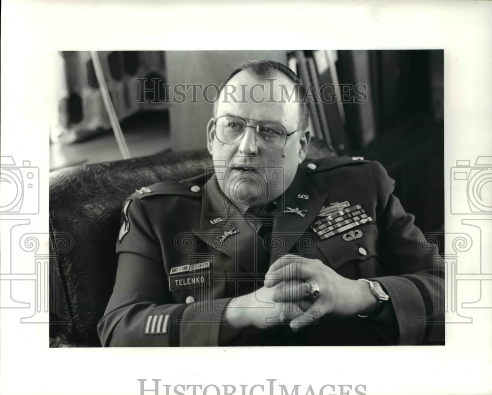 1986 Press Photo Col George Telenko, Commander of Defense Contract Adm Services - Historic Images