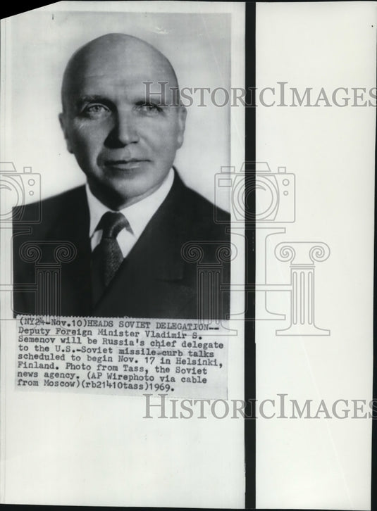 1969, Deputy Foreign Minister Vladimir Semenov, Russia's delegate - Historic Images