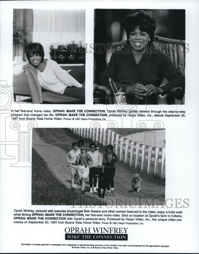 1998 Press Photo Oprah Winfrey in first home video, Oprah: Make The Connection - Historic Images