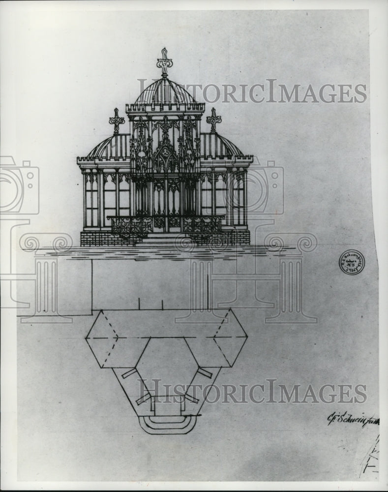 1972, A sketch by Charles Frederick Schweinfurth - cva48140 - Historic Images