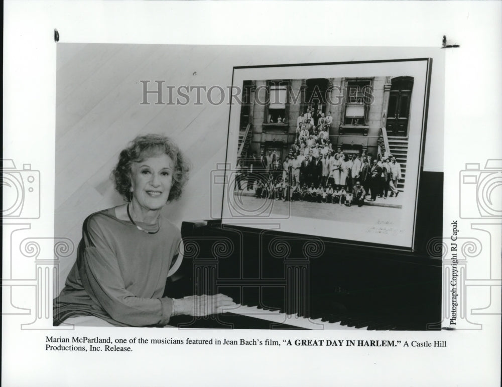 Press Photo Marian McPartland, one of the musicians featured in Jean Bach&#39;s - Historic Images