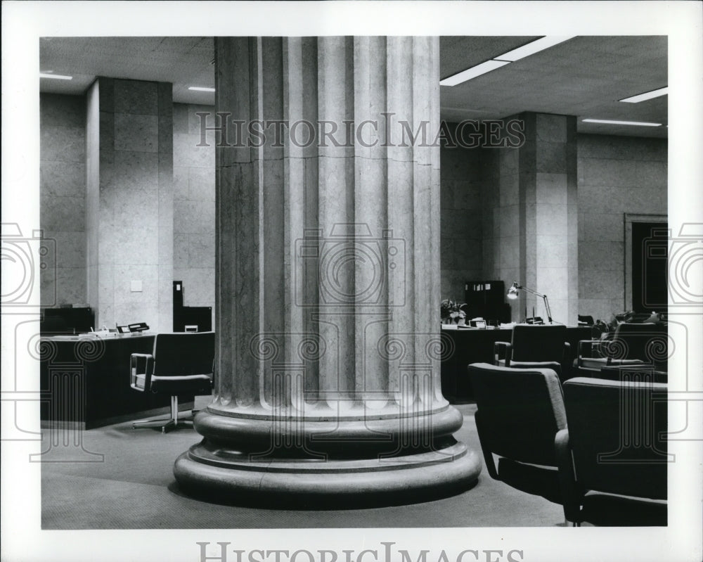 1989 Press Photo Cervin Robinson, American Born 1928
Column, Main Banking Hall - Historic Images