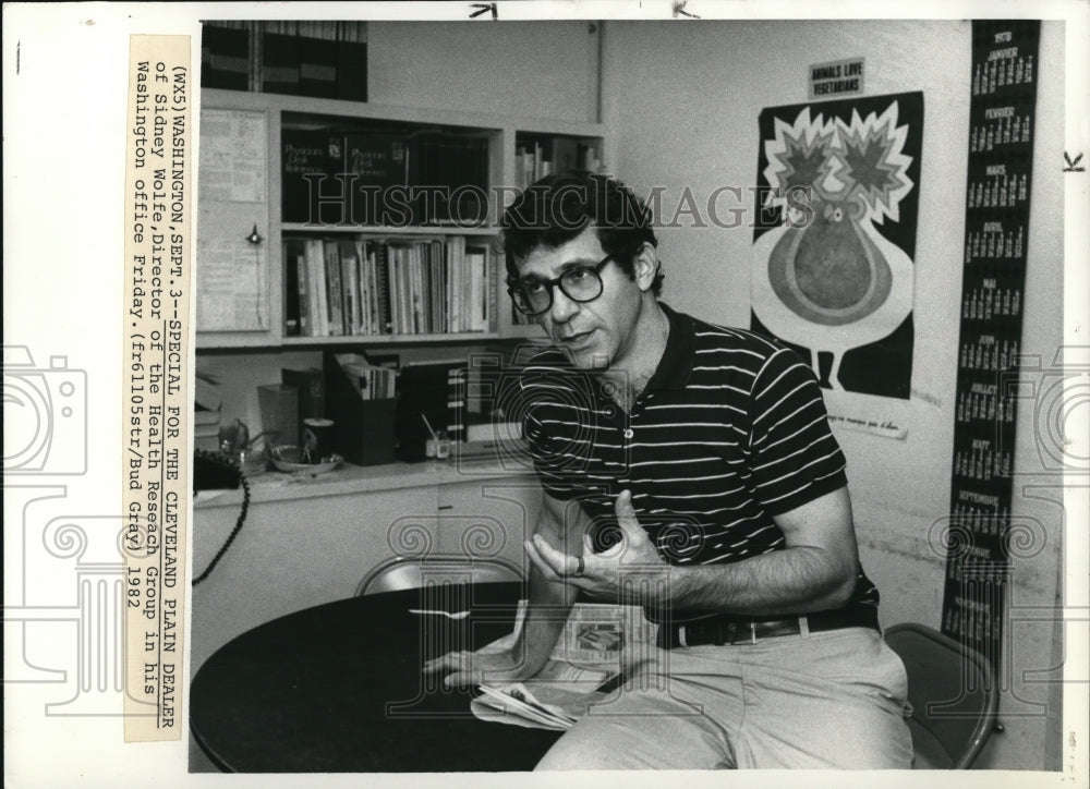 1982 Press Photo Sidney Wolfe, Director of the Health Research Group - Historic Images