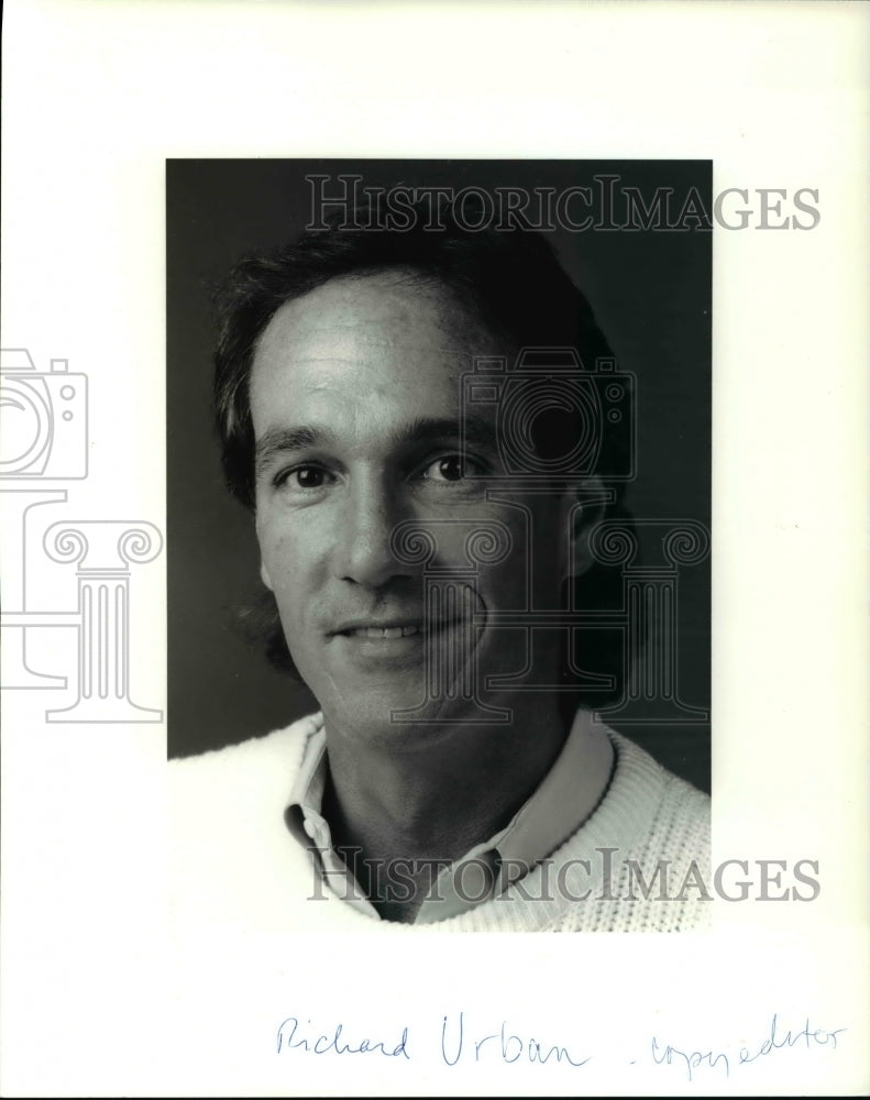 1990 Press Photo Richard Urban, new employee, copy editor - cva49495 - Historic Images