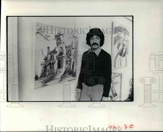 1977 Press Photo Dan Wright, Art Teacher, Lorain Community College - cva50497 - Historic Images
