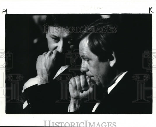 1985 Press Photo Mayor George Voinovich & Gov Richard F Celeste-Historic Images