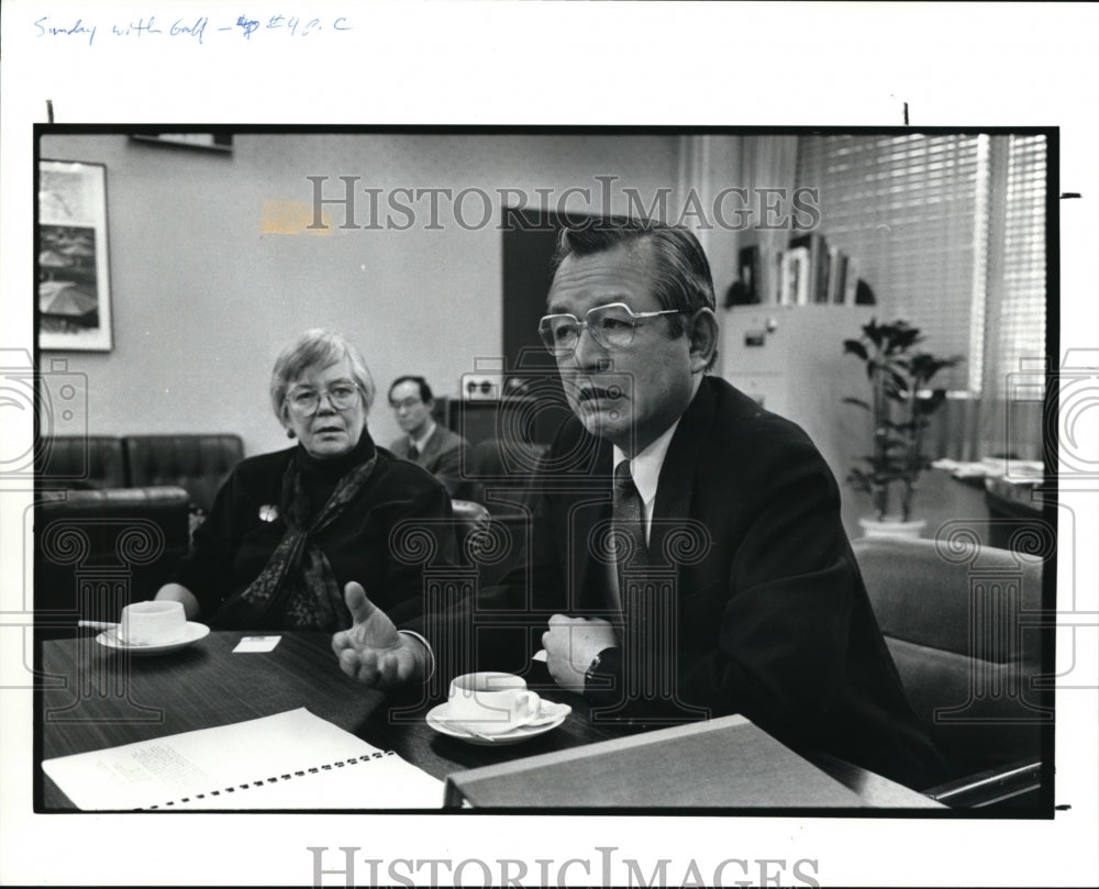 1991 Press Photo T.Watanabe Spokeman for Japanese Ministry of Foreign Affairs - Historic Images