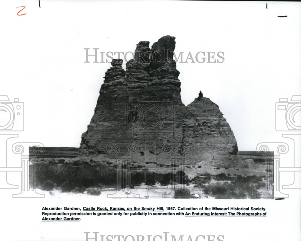1992 Press Photo Alexander Gardner, Castle Rock, on Smoky Hill, 1867 - cva52161-Historic Images