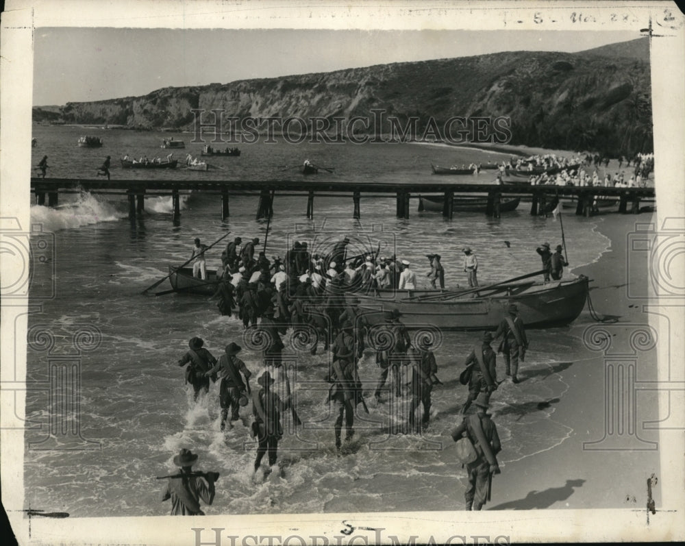 1926 Press Photo The re enacment landing of Roosevelt&#39;s Rough Riders - Historic Images