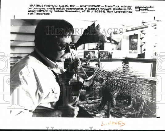 1991 Press Photo Travis Tuck with the copper porcupine - cva52363-Historic Images