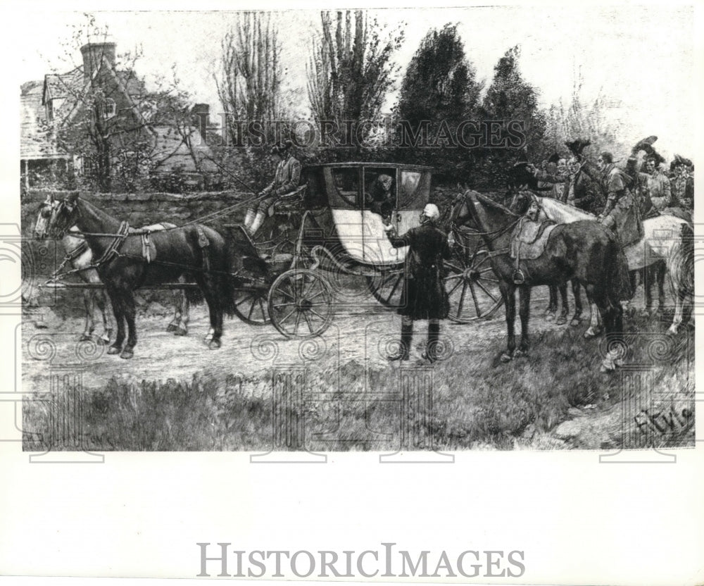 1971 Press Photo George Washington in his carriage en route from Mount Vernon - Historic Images