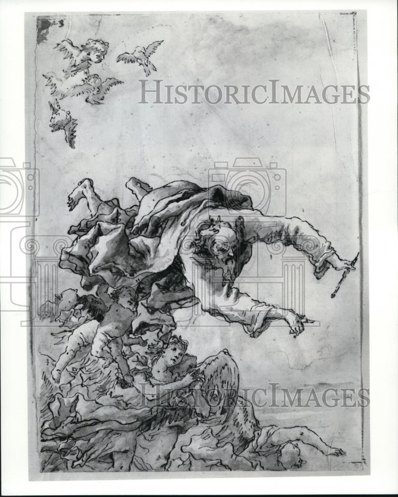 1992 Press Photo The Giovanni Domenico Tiepolo painting of the God the father-Historic Images