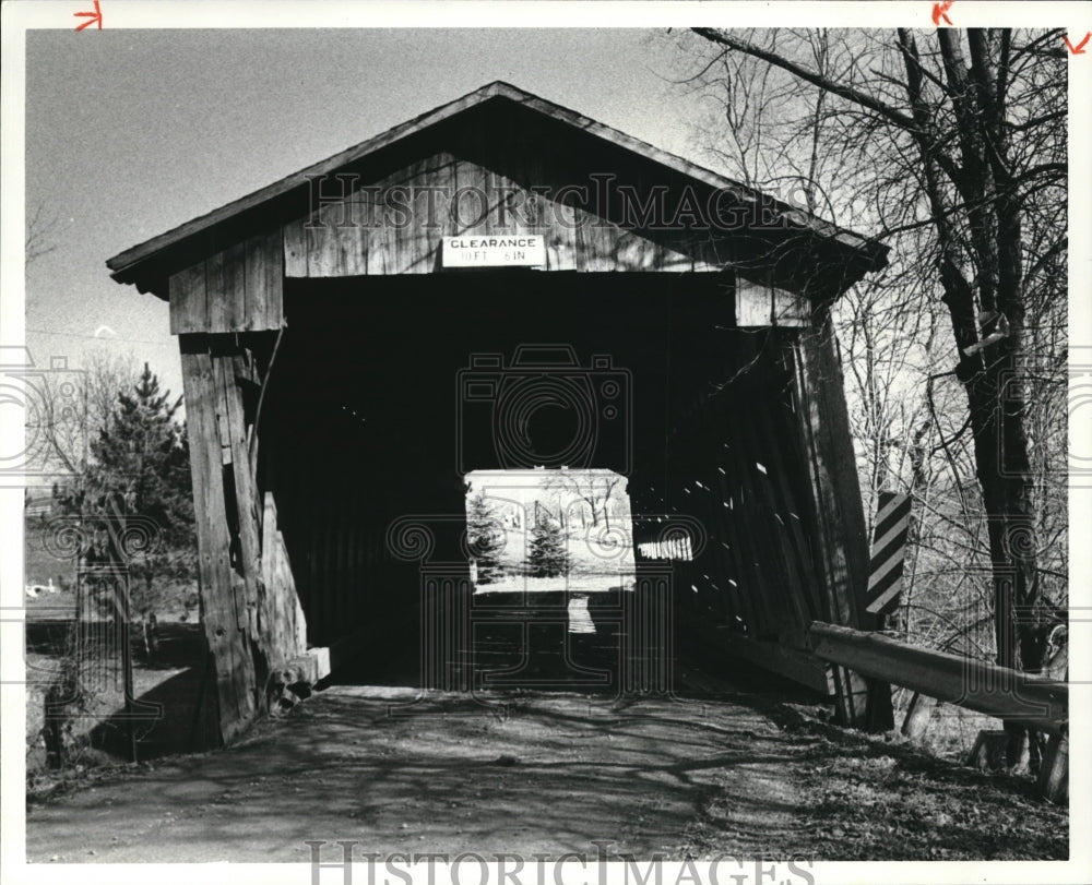 1960 Press Photo The Doyle Road Covered Bridge in Ashtabula County-Historic Images