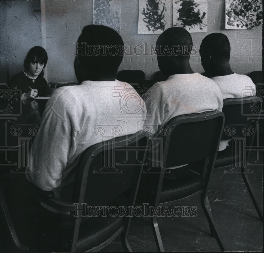 1968, Inmate at the House of Correction being interviewed by Simons - Historic Images