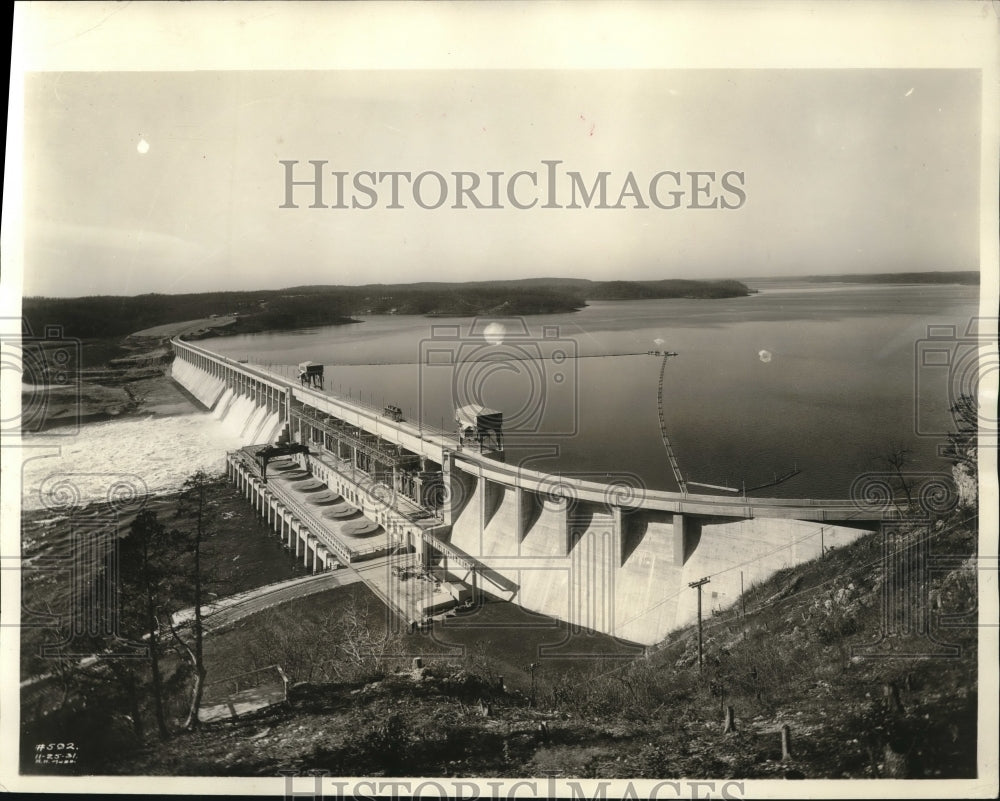 1931 Press Photo The Spillways of the huge hydro electric plant at Bagnel dam-Historic Images