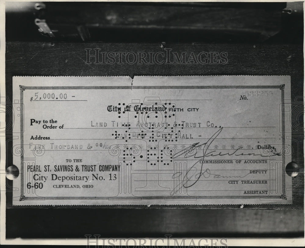 1927, A check to Land Title Abstract and Trust Co. - Historic Images