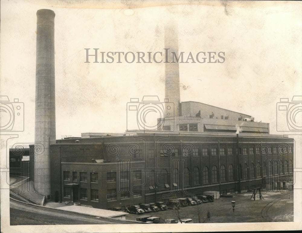 1935 Press Photo The exterior view of the Municipal light plant - Historic Images