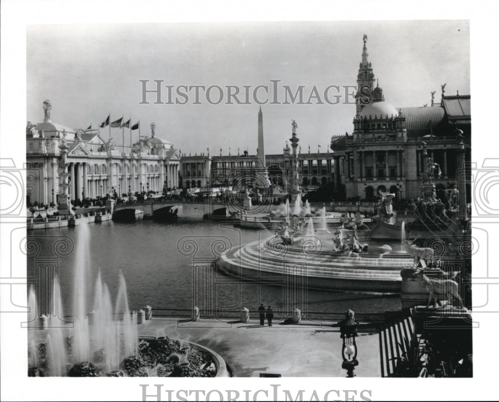 Press Photo The Court of Honor and Colombian fountain in Chicago - Historic Images