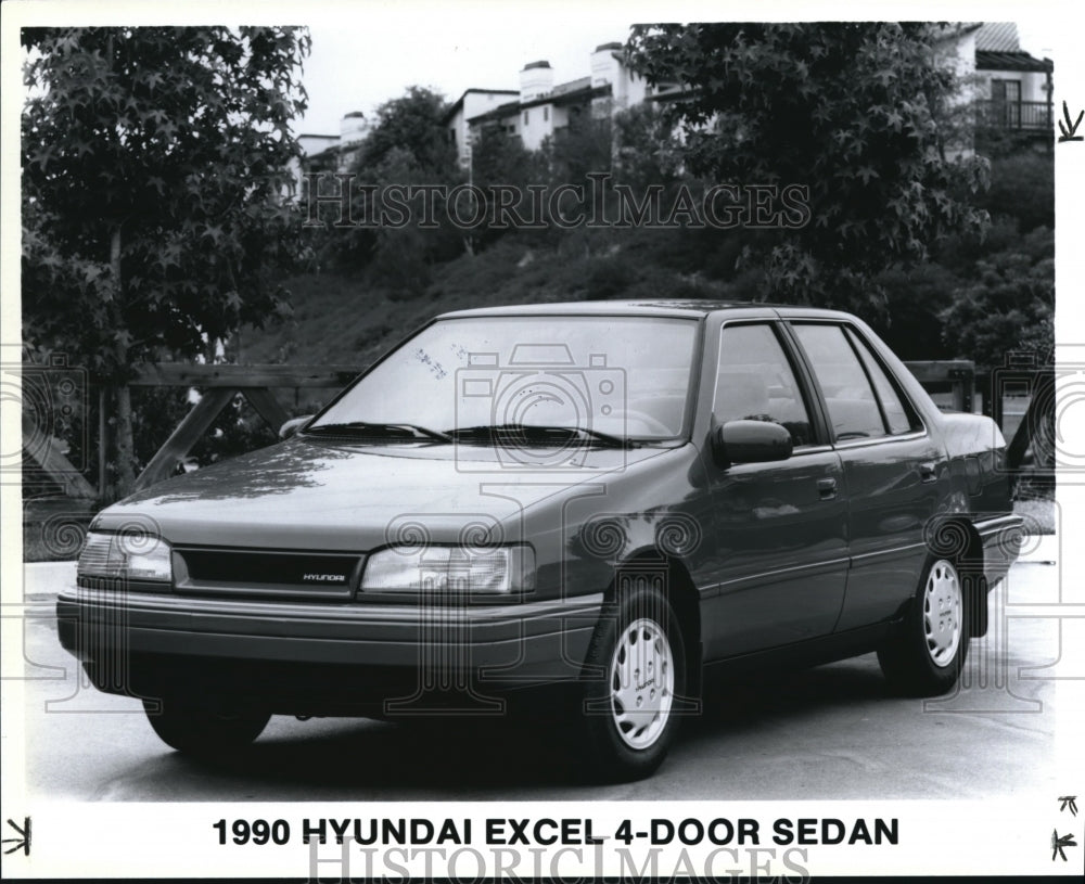 1991 Press Photo The Hyundai Excel 4-Door Sedan - Historic Images