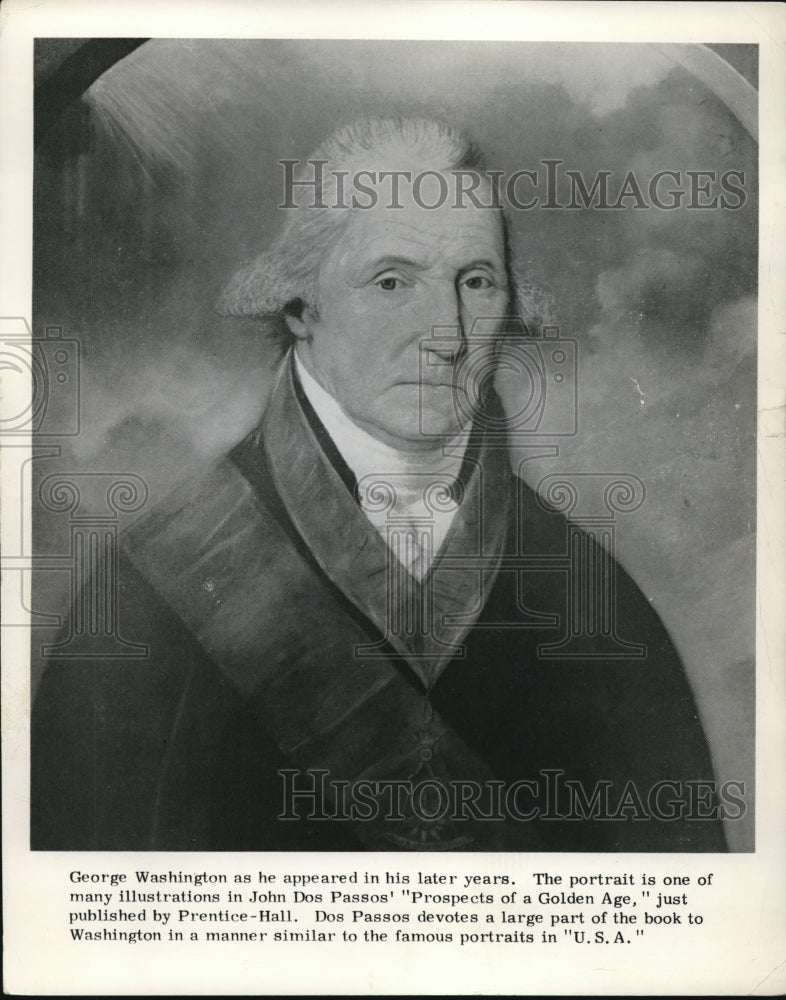 1960 Press Photo George Washington portrait illustration in John os Passos - Historic Images