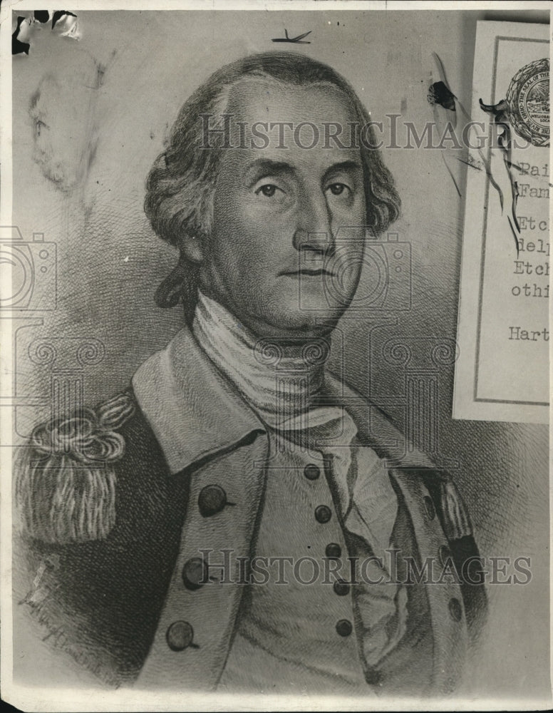 1939 Press Photo Painting of George Washington by Joseph Wright ,1783-1790 - Historic Images