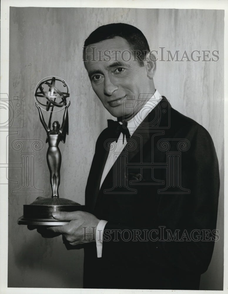 1964 Joey Bishop, West Coasr MC of 16th Annual &quot;Emmy Awards trophy&quot; - Historic Images