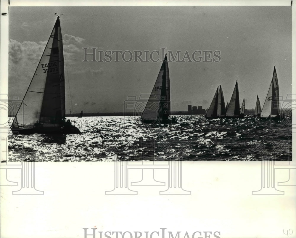 1983 Press Photo PHRF start of sailing class off the Rocky River-Historic Images